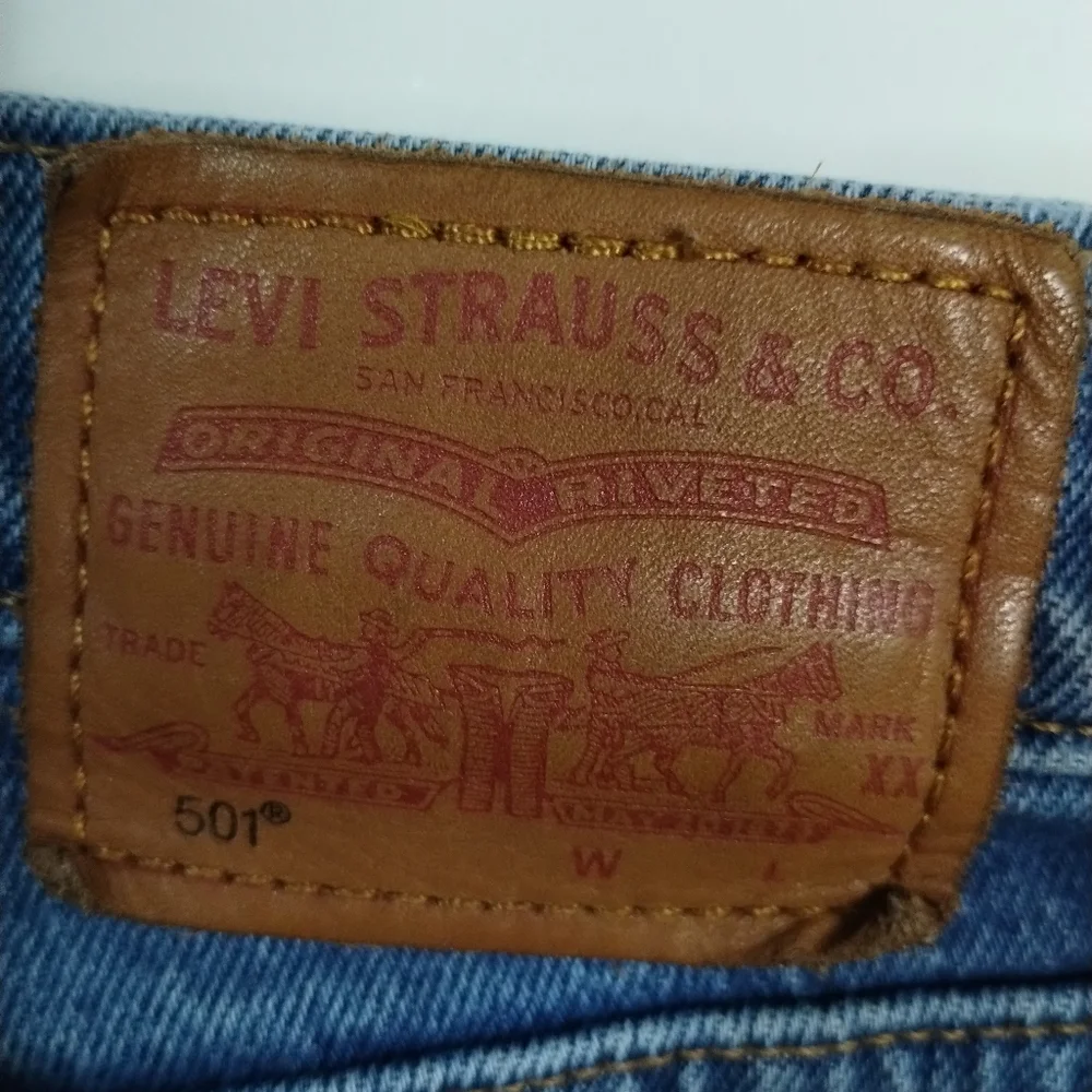 LEVI'S Premium Big E‎ 501 Jeans Blue Denim Regular Straight Womens W28 L26